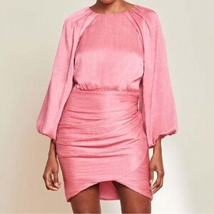 Veronica Beard silk blend Gracelynn pink sherbet long sleeve dress size 2